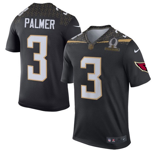 Men's Elite Carson Palmer Nike Jersey Black - #3 Team Irvin 2016 Pro Bowl NFL Arizona Cardinals